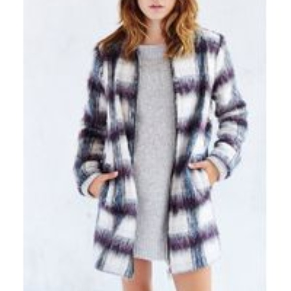 Kimchi Blue Faux Fur Textured Column Coat - Picture 1 of 7